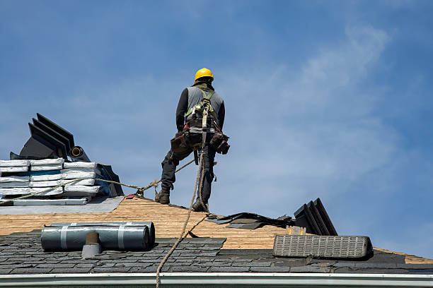 Professional Gutter Installation technician working in New Waverly, TX